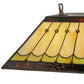 Meyda Lighting Scallop 21" 2-Light Timeless Bronze Diamond Mission Island Pendant Light With Multi-Colored Shade Glass