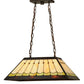 Meyda Lighting Scallop 21" 2-Light Timeless Bronze Diamond Mission Island Pendant Light With Multi-Colored Shade Glass