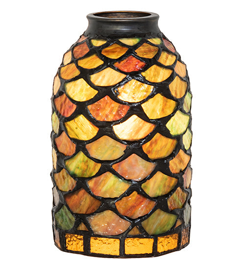 Meyda Lighting Scallop 4" Multi-Colored Stained Shade Glass
