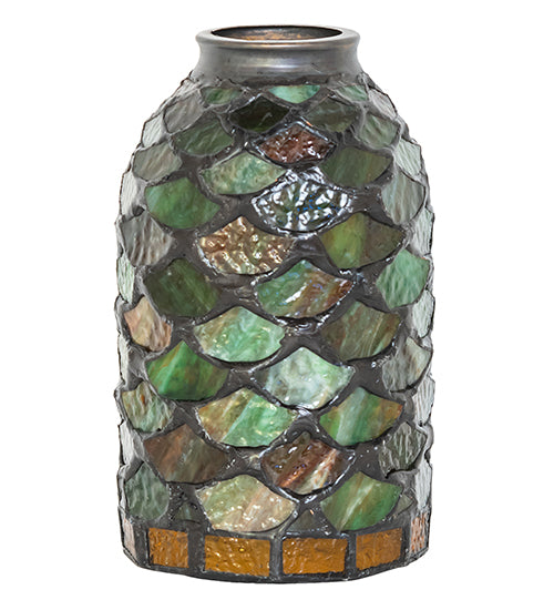 Meyda Lighting Scallop 4" Multi-Colored Stained Shade Glass