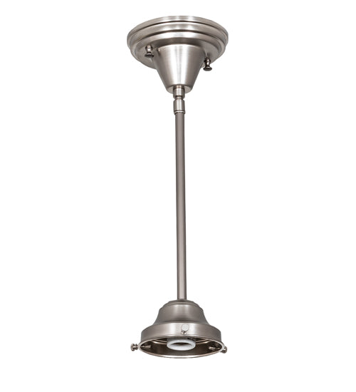 Meyda Lighting Schoolhouse 12" Brushed Nickel Mini Pendant Light With White Opal Traditional Globe Shade Glass