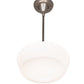 Meyda Lighting Schoolhouse 12" Brushed Nickel Mini Pendant Light With White Opal Traditional Globe Shade Glass