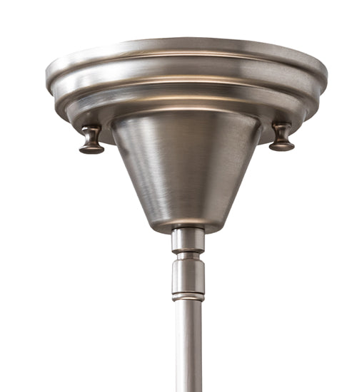 Meyda Lighting Schoolhouse 12" Brushed Nickel Mini Pendant Light With White Opal Traditional Globe Shade Glass
