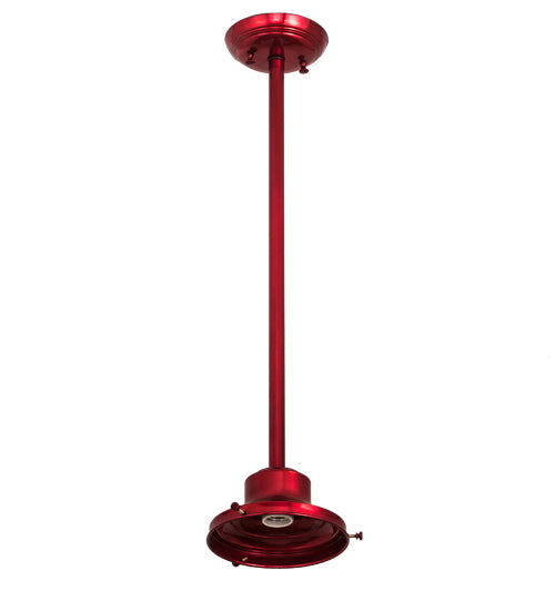 Meyda Lighting Schoolhouse 16" Candy Red Pendant Light With White Opal Shade Glass