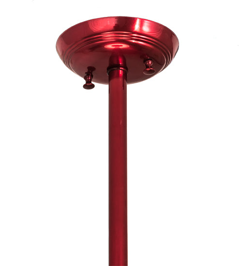 Meyda Lighting Schoolhouse 16" Candy Red Pendant Light With White Opal Shade Glass
