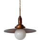 Meyda Lighting Schotel 32" Transparent Copper Over Extreme Chrome Pendant Light With White Shade Glass