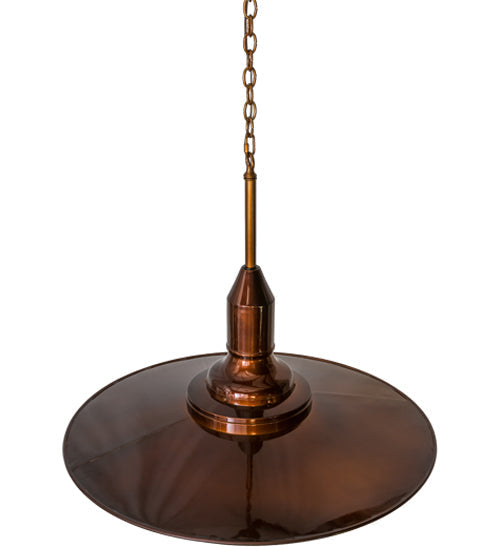 Meyda Lighting Schotel 32" Transparent Copper Over Extreme Chrome Pendant Light With White Shade Glass