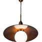 Meyda Lighting Schotel 32" Transparent Copper Over Extreme Chrome Pendant Light With White Shade Glass
