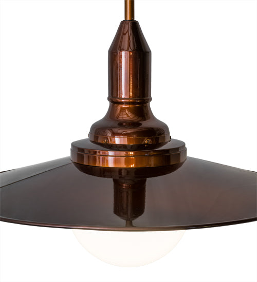 Meyda Lighting Schotel 32" Transparent Copper Over Extreme Chrome Pendant Light With White Shade Glass