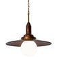 Meyda Lighting Schotel 32" Transparent Copper Over Extreme Chrome Pendant Light With White Shade Glass