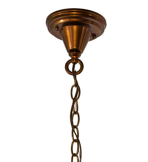Meyda Lighting Schotel 32" Transparent Copper Pendant Light With Clear Shade Glass