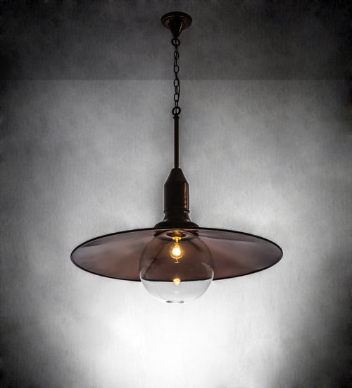 Meyda Lighting Schotel 32" Transparent Copper Pendant Light With Clear Shade Glass
