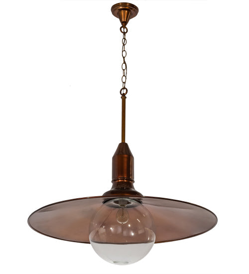 Meyda Lighting Schotel 32" Transparent Copper Pendant Light With Clear Shade Glass