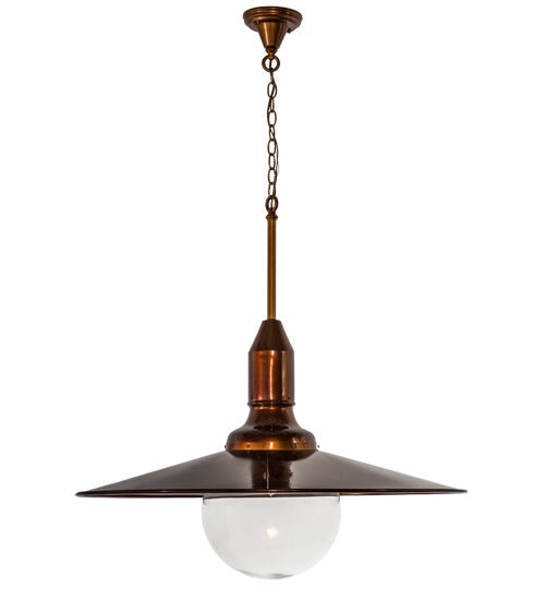 Meyda Lighting Schotel 32" Transparent Copper Pendant Light With Clear Shade Glass