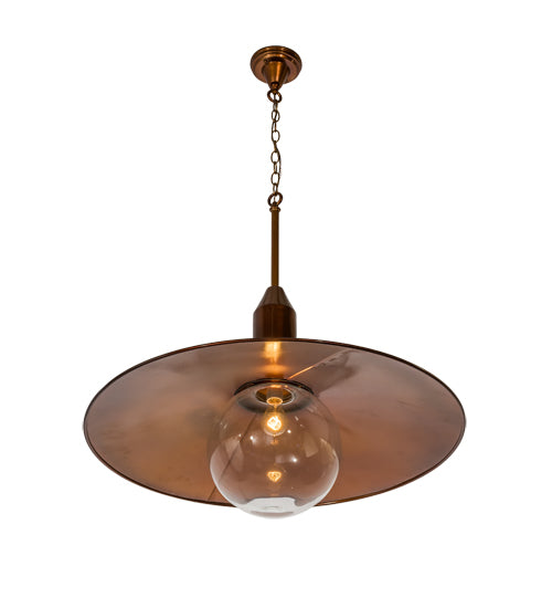 Meyda Lighting Schotel 32" Transparent Copper Pendant Light With Clear Shade Glass