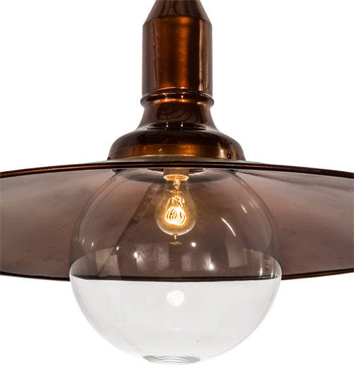 Meyda Lighting Schotel 32" Transparent Copper Pendant Light With Clear Shade Glass