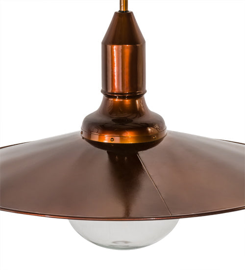 Meyda Lighting Schotel 32" Transparent Copper Pendant Light With Clear Shade Glass