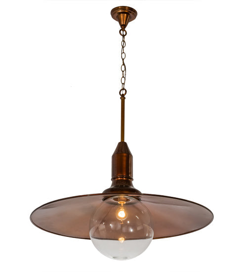 Meyda Lighting Schotel 32" Transparent Copper Pendant Light With Clear Shade Glass
