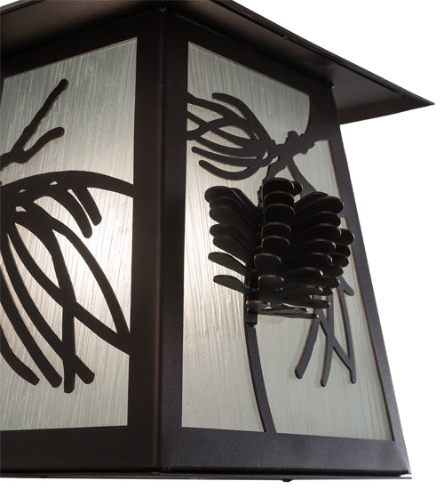 Meyda Lighting Scotch Pine 12" Mahogany Bronze Wall Sconce With Frosted Seeded Shade Glass