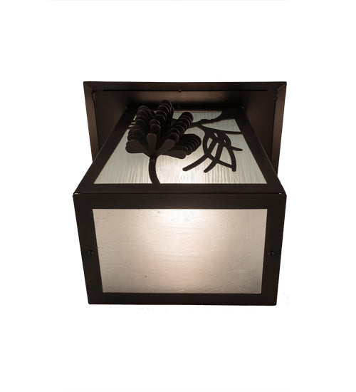 Meyda Lighting Scotch Pine 12" Mahogany Bronze Wall Sconce With Frosted Seeded Shade Glass