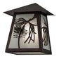 Meyda Lighting Scotch Pine 12" Mahogany Bronze Wall Sconce With Frosted Seeded Shade Glass