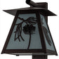 Meyda Lighting Scotch Pine 14" Mahogany Bronze Home Security Wall Sconce With Frosted Rainyvue & Frosted Seeded Shade Glass