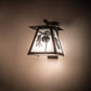Meyda Lighting Scotch Pine 14" Mahogany Bronze Wall Sconce With Frosted Rainyvue & Frosted Seeded Shade Glass