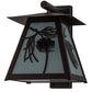 Meyda Lighting Scotch Pine 14" Mahogany Bronze Wall Sconce With Frosted Rainyvue & Frosted Seeded Shade Glass