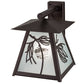 Meyda Lighting Scotch Pine 14" Mahogany Bronze Wall Sconce With Frosted Rainyvue & Frosted Seeded Shade Glass