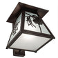 Meyda Lighting Scotch Pine 14" Mahogany Bronze Wall Sconce With Frosted Rainyvue & Frosted Seeded Shade Glass