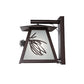 Meyda Lighting Scotch Pine 14" Mahogany Bronze Wall Sconce With Frosted Rainyvue & Frosted Seeded Shade Glass