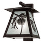 Meyda Lighting Scotch Pine 14" Mahogany Bronze Wall Sconce With Frosted Rainyvue & Frosted Seeded Shade Glass