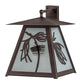 Meyda Lighting Scotch Pine 193369 14" Mahogany Bronze Wall Sconce With Frosted Rainyvue & Frosted Seeded Shade Glass