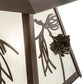 Meyda Lighting Scotch Pine 193369 14" Mahogany Bronze Wall Sconce With Frosted Rainyvue & Frosted Seeded Shade Glass