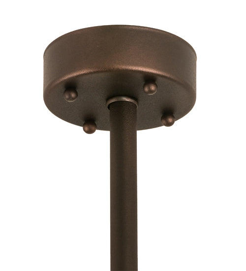 Meyda Lighting Scotch Pine 20" Mahogany Bronze Pendant Light With Frosted Seeded Shade Glass