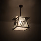 Meyda Lighting Scotch Pine 20" Mahogany Bronze Pendant Light With Frosted Seeded Shade Glass