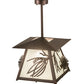 Meyda Lighting Scotch Pine 20" Mahogany Bronze Pendant Light With Frosted Seeded Shade Glass