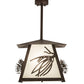 Meyda Lighting Scotch Pine 20" Mahogany Bronze Pendant Light With Frosted Seeded Shade Glass