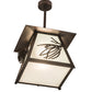 Meyda Lighting Scotch Pine 20" Mahogany Bronze Pendant Light With Frosted Seeded Shade Glass
