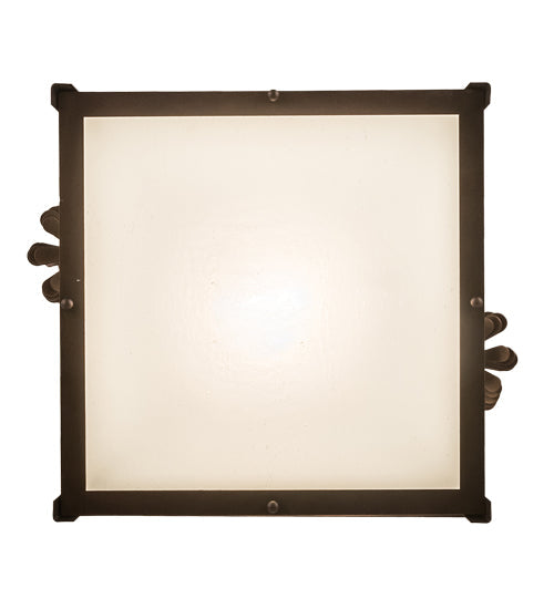 Meyda Lighting Scotch Pine 20" Mahogany Bronze Pendant Light With Frosted Seeded Shade Glass