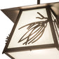 Meyda Lighting Scotch Pine 20" Mahogany Bronze Pendant Light With Frosted Seeded Shade Glass
