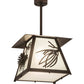 Meyda Lighting Scotch Pine 20" Mahogany Bronze Pendant Light With Frosted Seeded Shade Glass