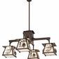 Meyda Lighting Scotch Pine 40" 4-Light Mahogany Bronze Chandelier With Frosted Seeded Shade Glass