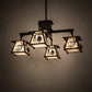 Meyda Lighting Scotch Pine 40" 4-Light Mahogany Bronze Chandelier With Frosted Seeded Shade Glass