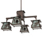 Meyda Lighting Scotch Pine 40" 4-Light Mahogany Bronze Chandelier With Frosted Seeded Shade Glass