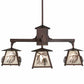 Meyda Lighting Scotch Pine 40" 4-Light Mahogany Bronze Chandelier With Frosted Seeded Shade Glass