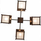 Meyda Lighting Scotch Pine 40" 4-Light Mahogany Bronze Chandelier With Frosted Seeded Shade Glass