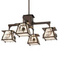 Meyda Lighting Scotch Pine 40" 4-Light Mahogany Bronze Chandelier With Frosted Seeded Shade Glass
