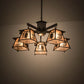 Meyda Lighting Scotch Pine 40" 5-Light Timeless Bronze Chandelier With Silver Mica Shade Glass