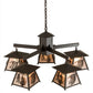 Meyda Lighting Scotch Pine 40" 5-Light Timeless Bronze Chandelier With Silver Mica Shade Glass